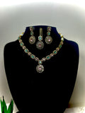 Myra Ruby Floral Medallion Choker Set