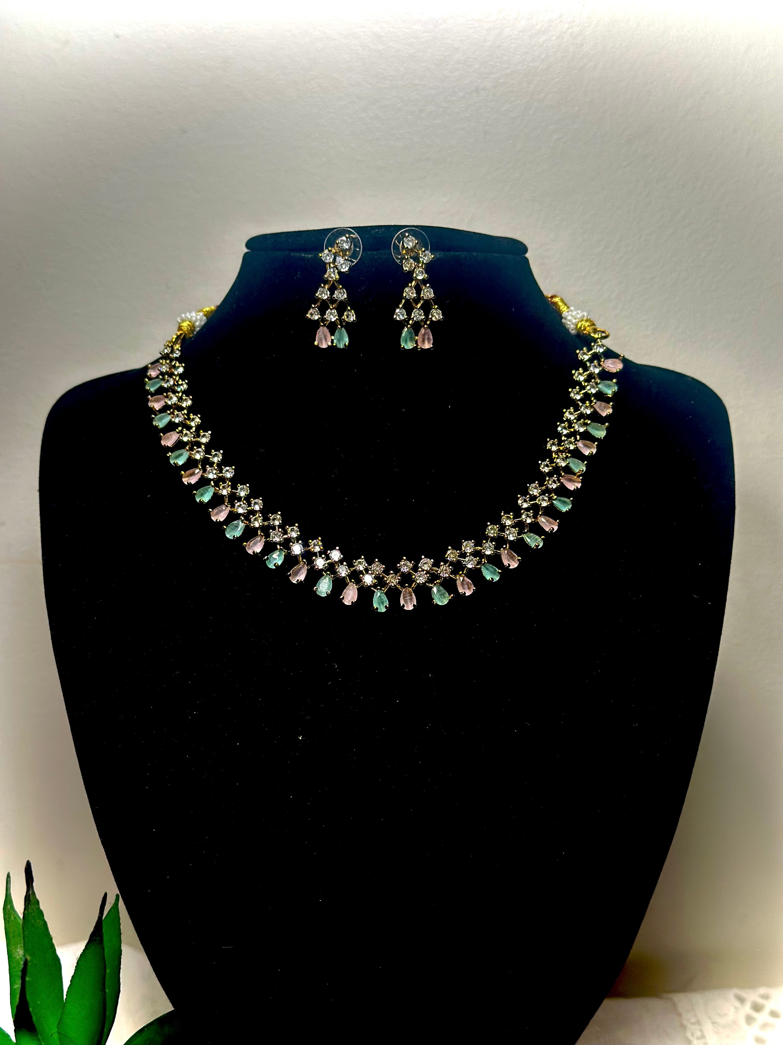 Meera Royal Floral Statement Choker Set