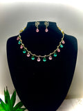Tanvi Royal Emerald Drop Choker Set