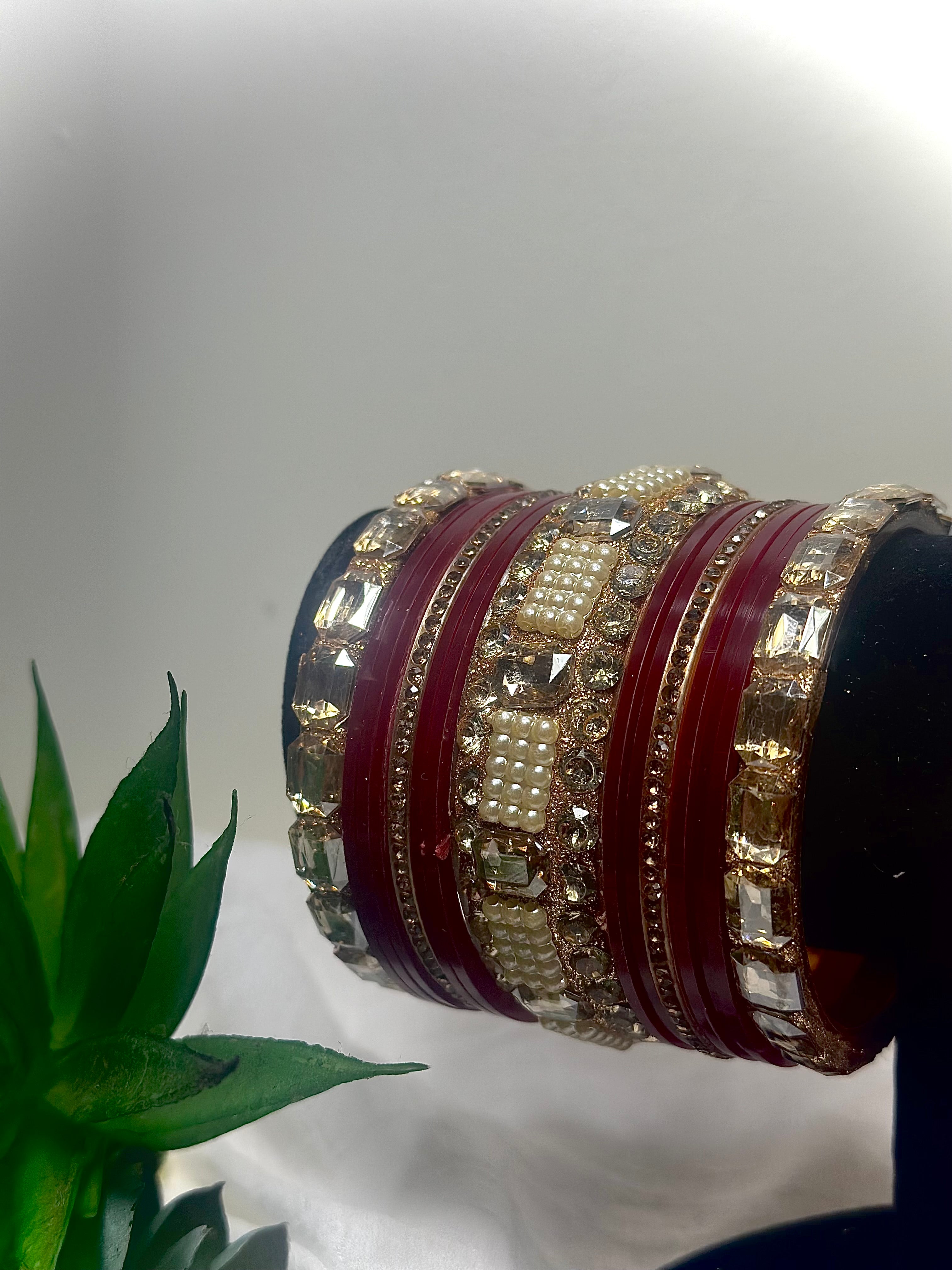 The Tara Regal Dark Red Pearl Chura