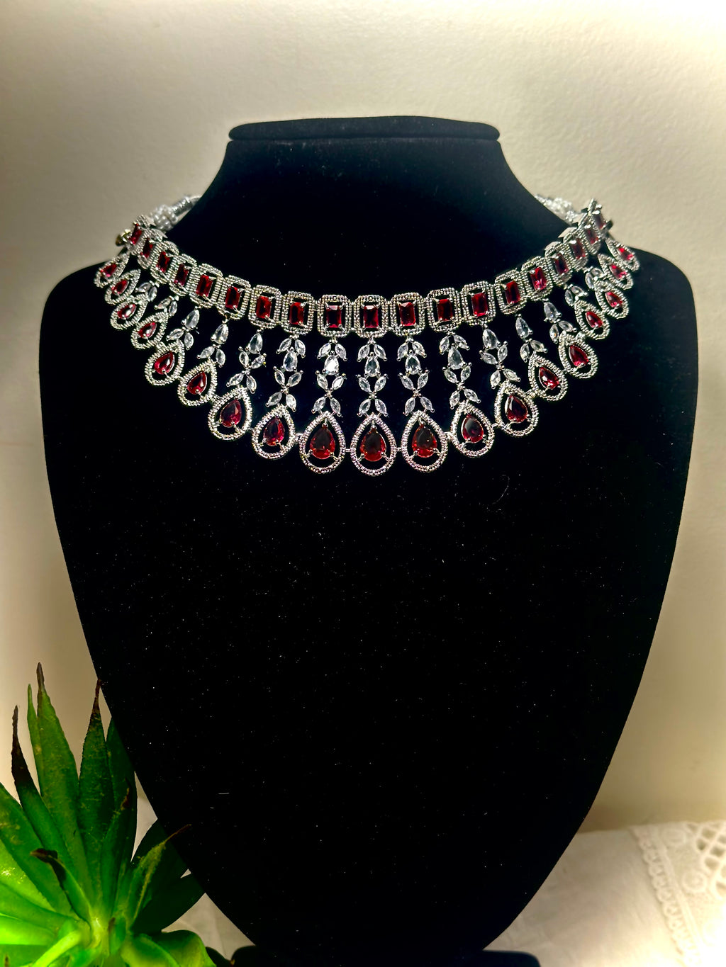 Meera Pearl and Emerald Choker Set