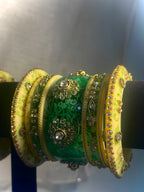 The Meera Ivory and Mint Heritage Chura