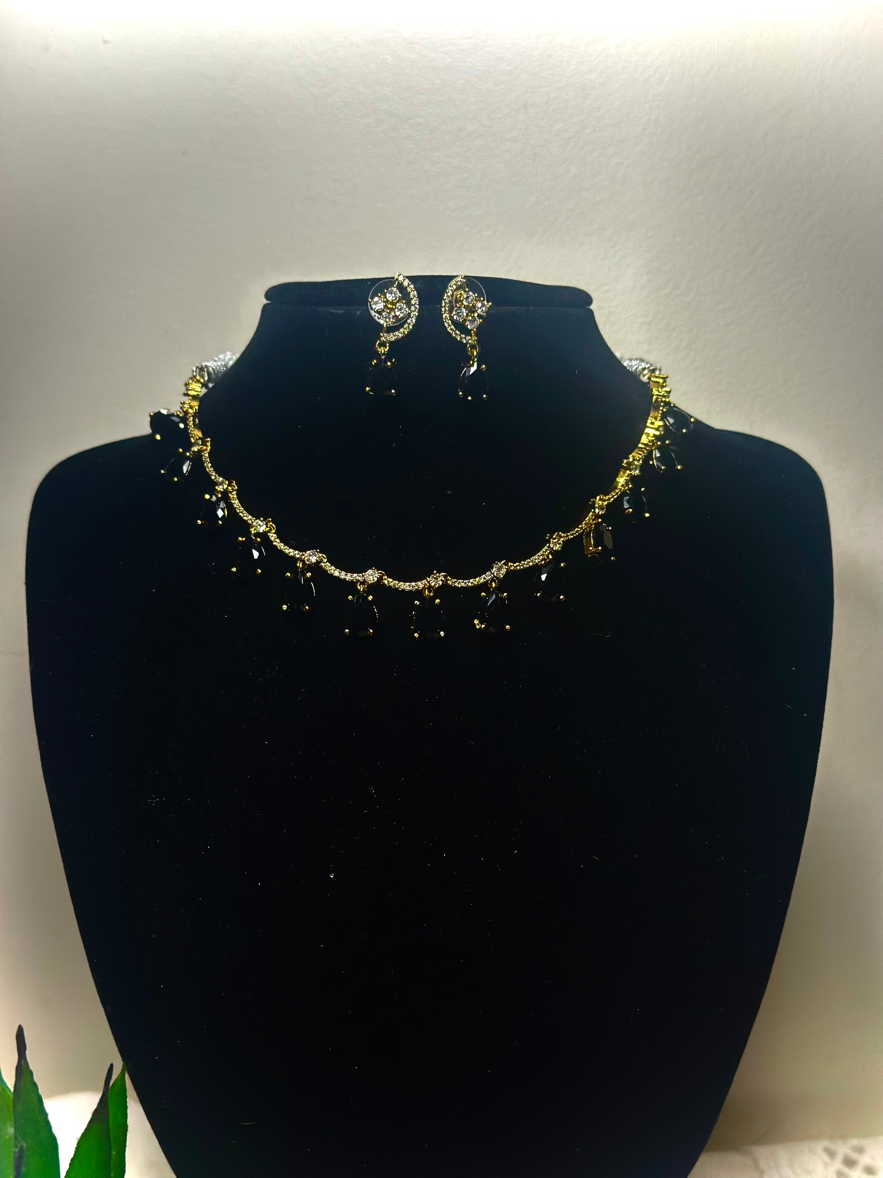 Zara Floral Kundan Pearl Drop Choker Set