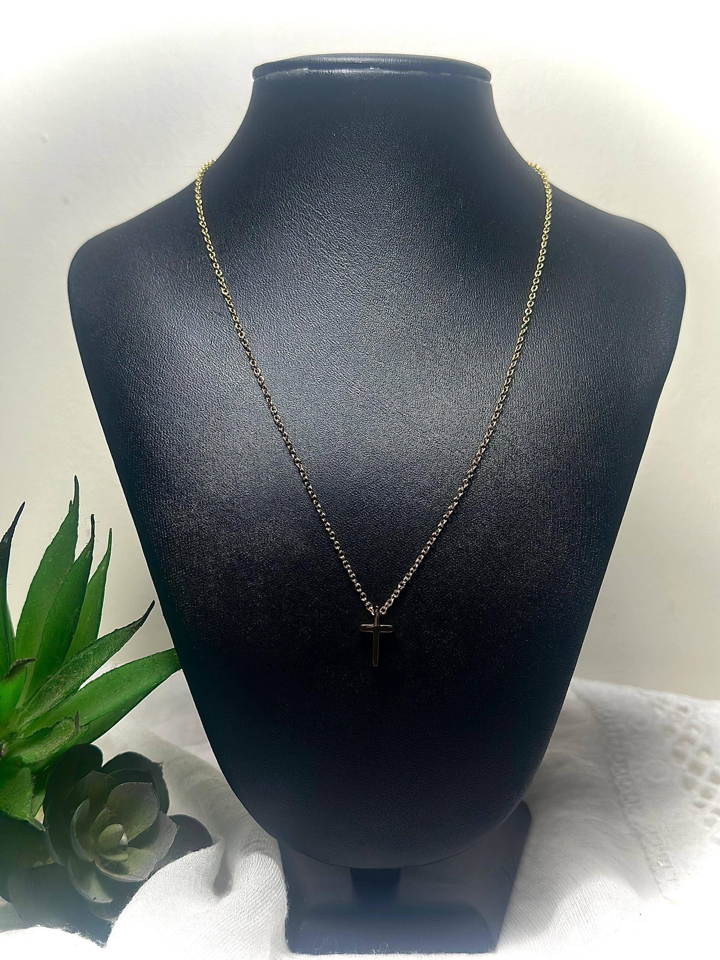 Sienna Minimalist Cross Cable Necklace