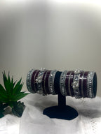 The Diya Maroon and Silver Bridal Chura