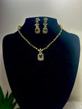 Golden Champagne Halo Pendant Necklace Set