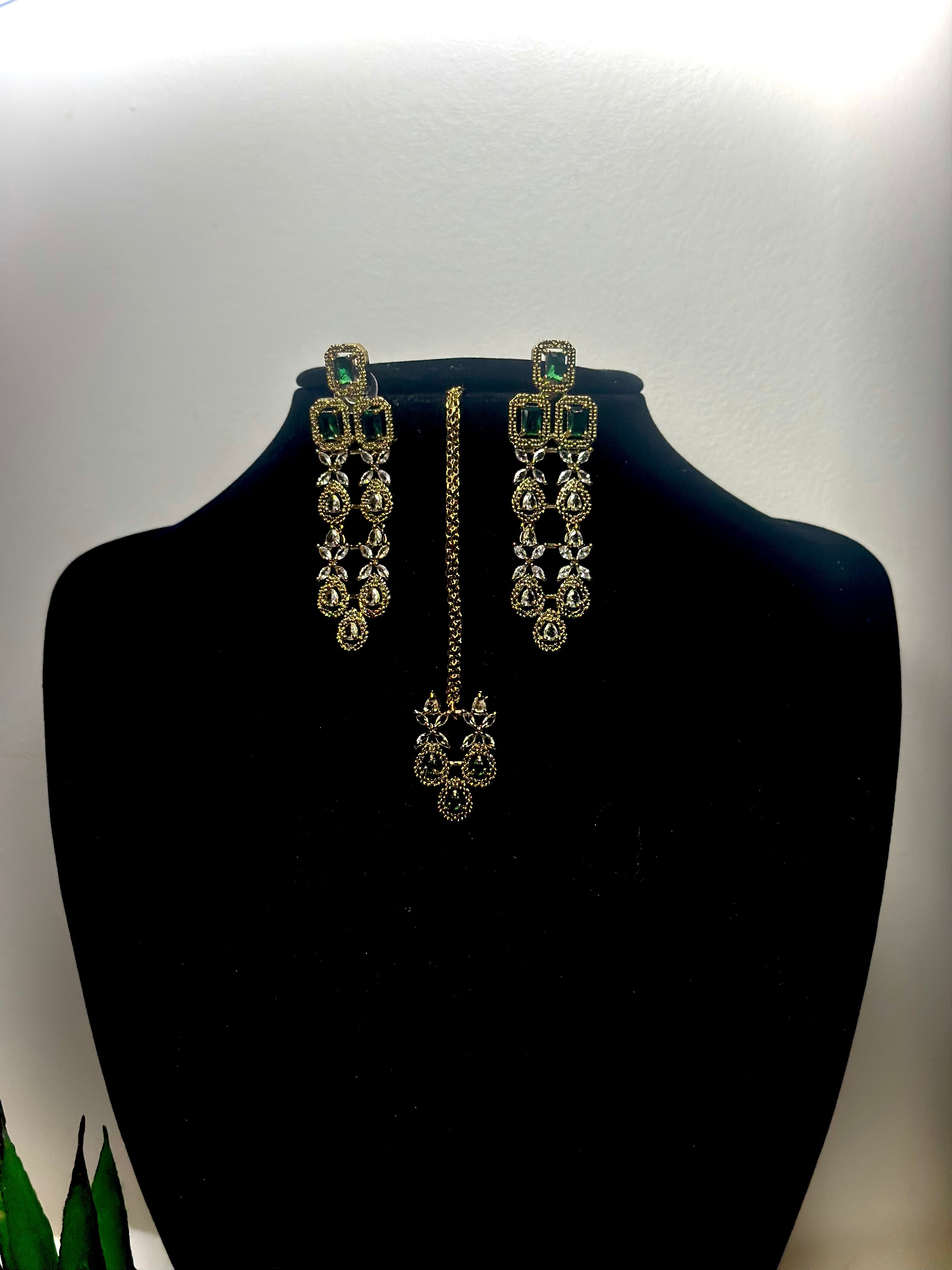 Radha Golden Green Kundan Choker Set