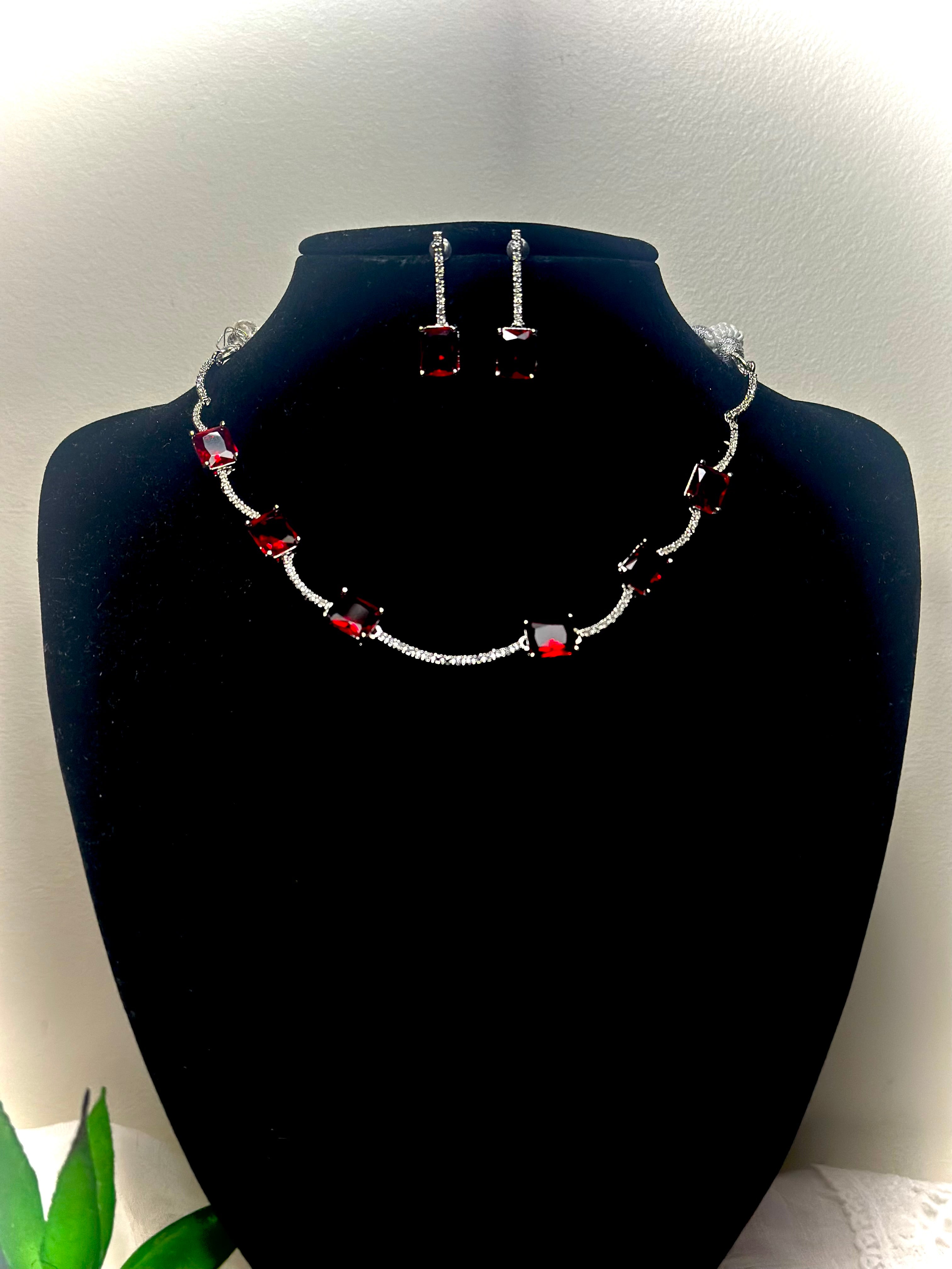Crimson Velvet Empress Choker Set
