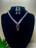 Royal Crimson Chevron Marquise Necklace Set