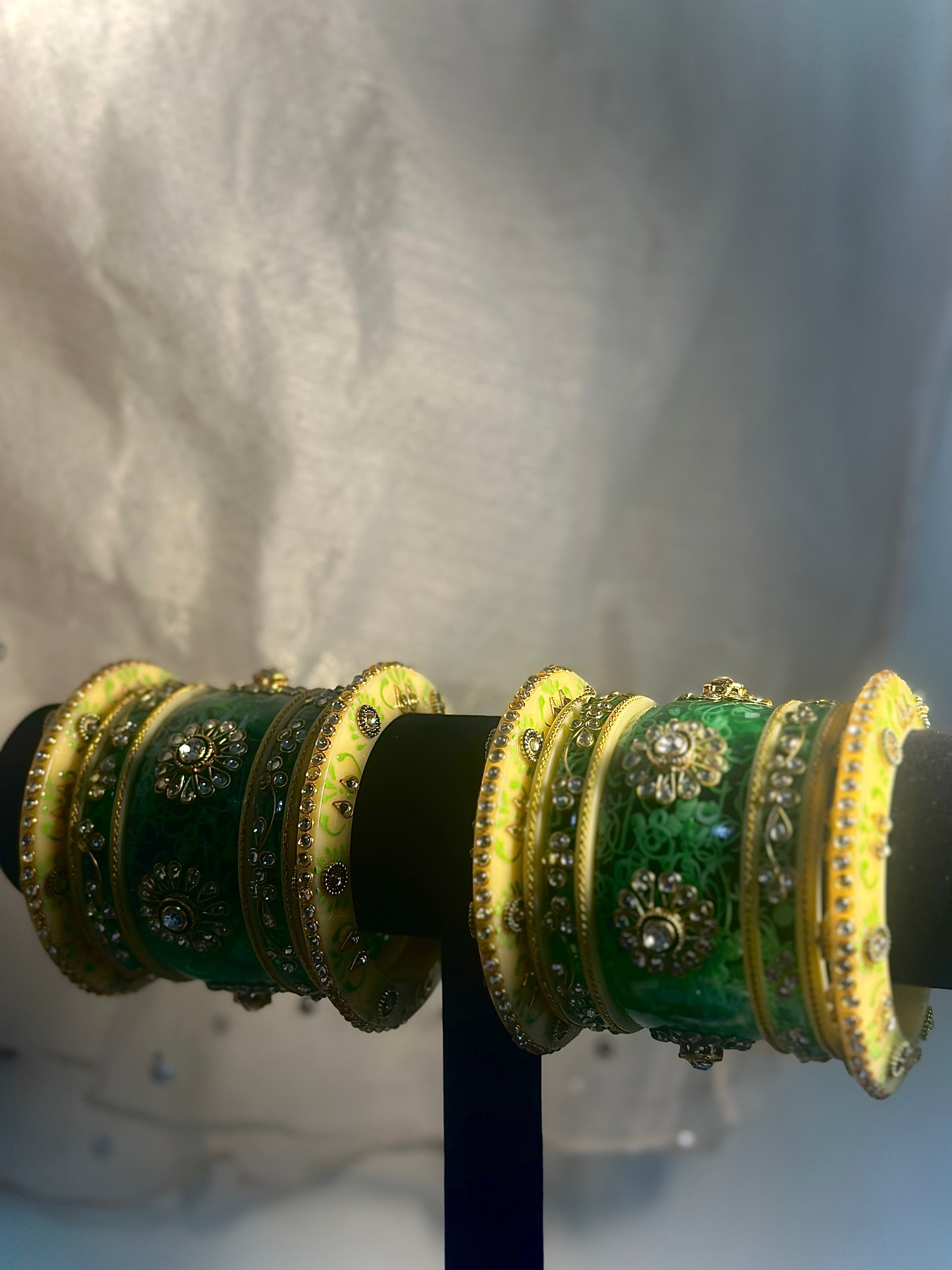 The Meera Ivory and Mint Heritage Chura