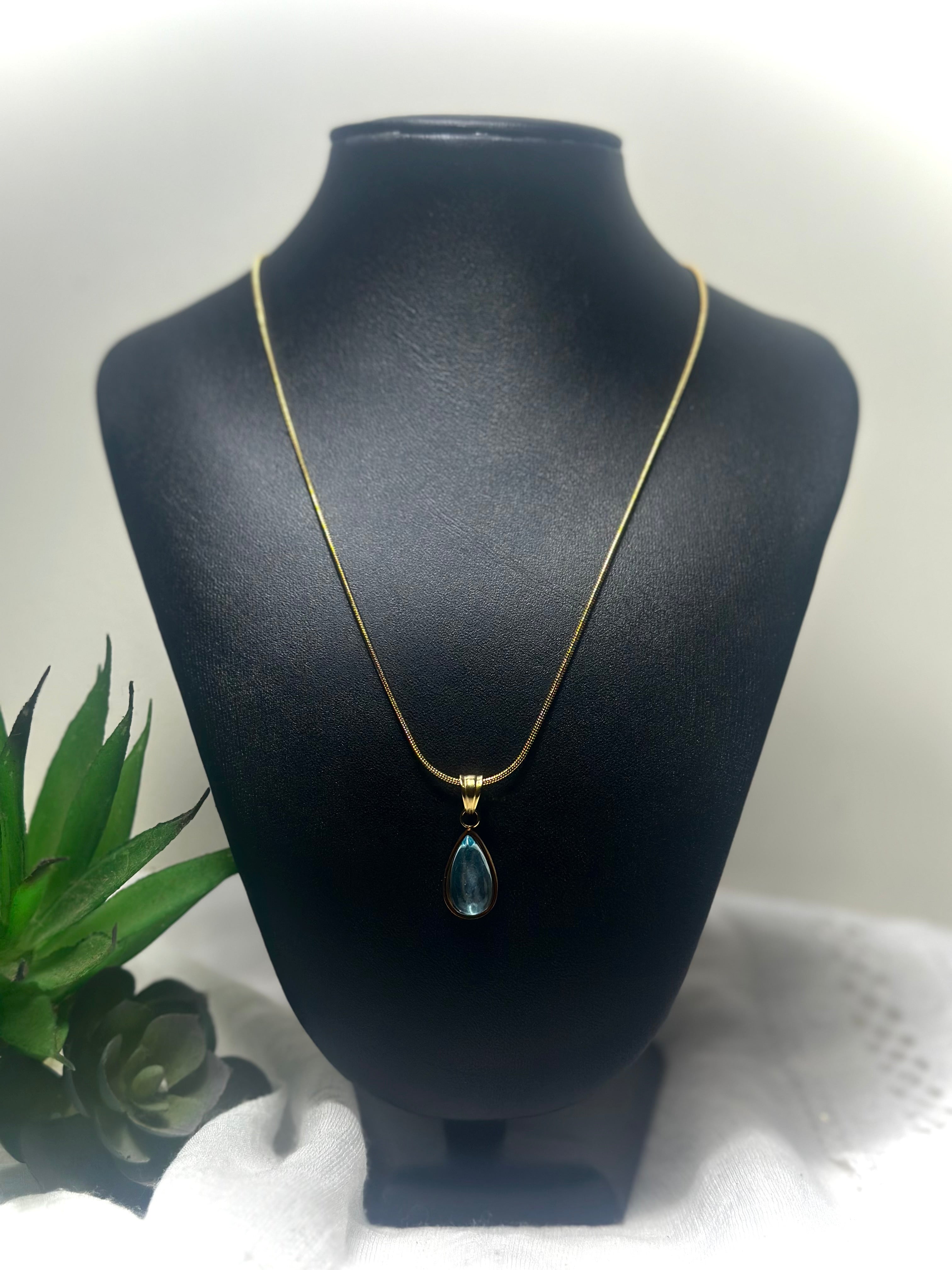 Marina Teardrop Crystal Snake Chain Necklace