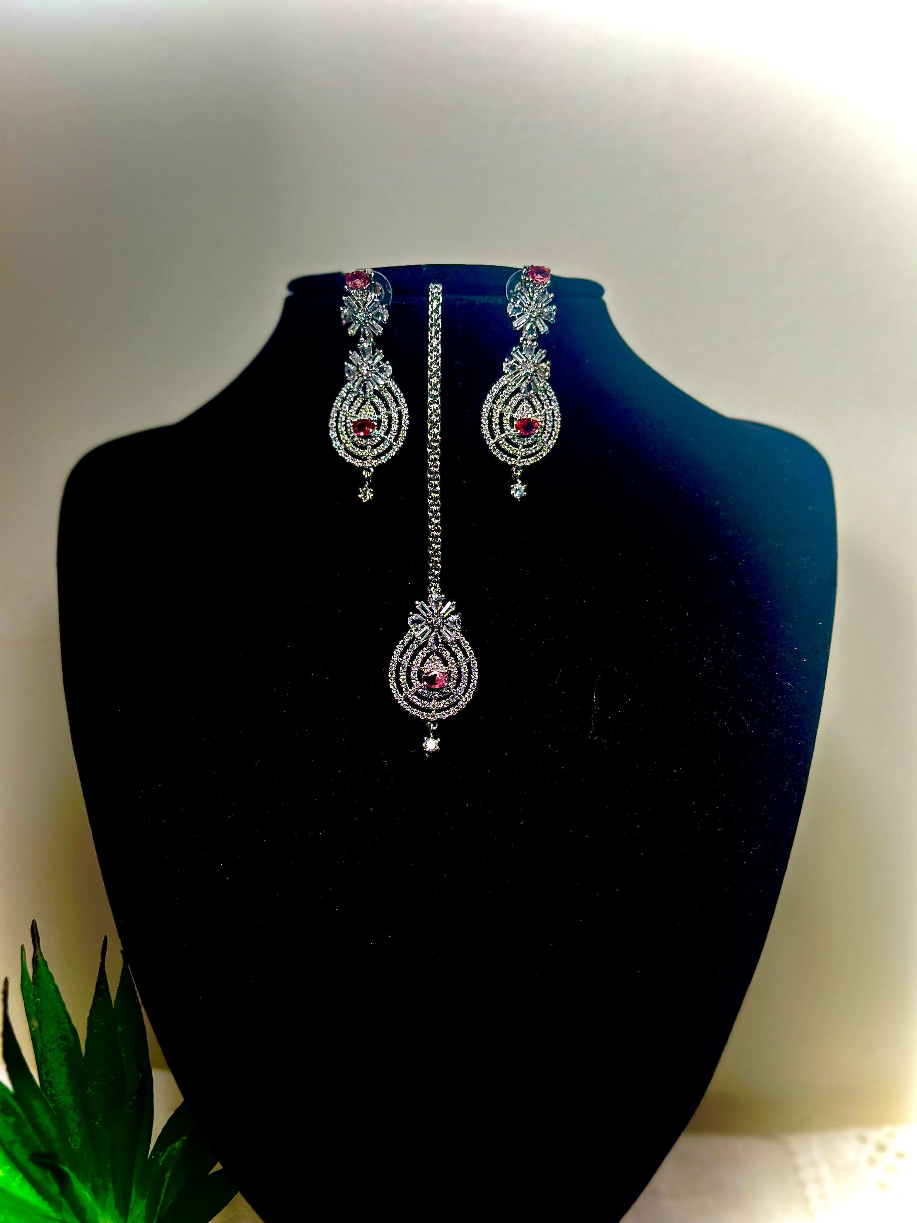 Sia Royal Kundan and Emerald Chandbali Set
