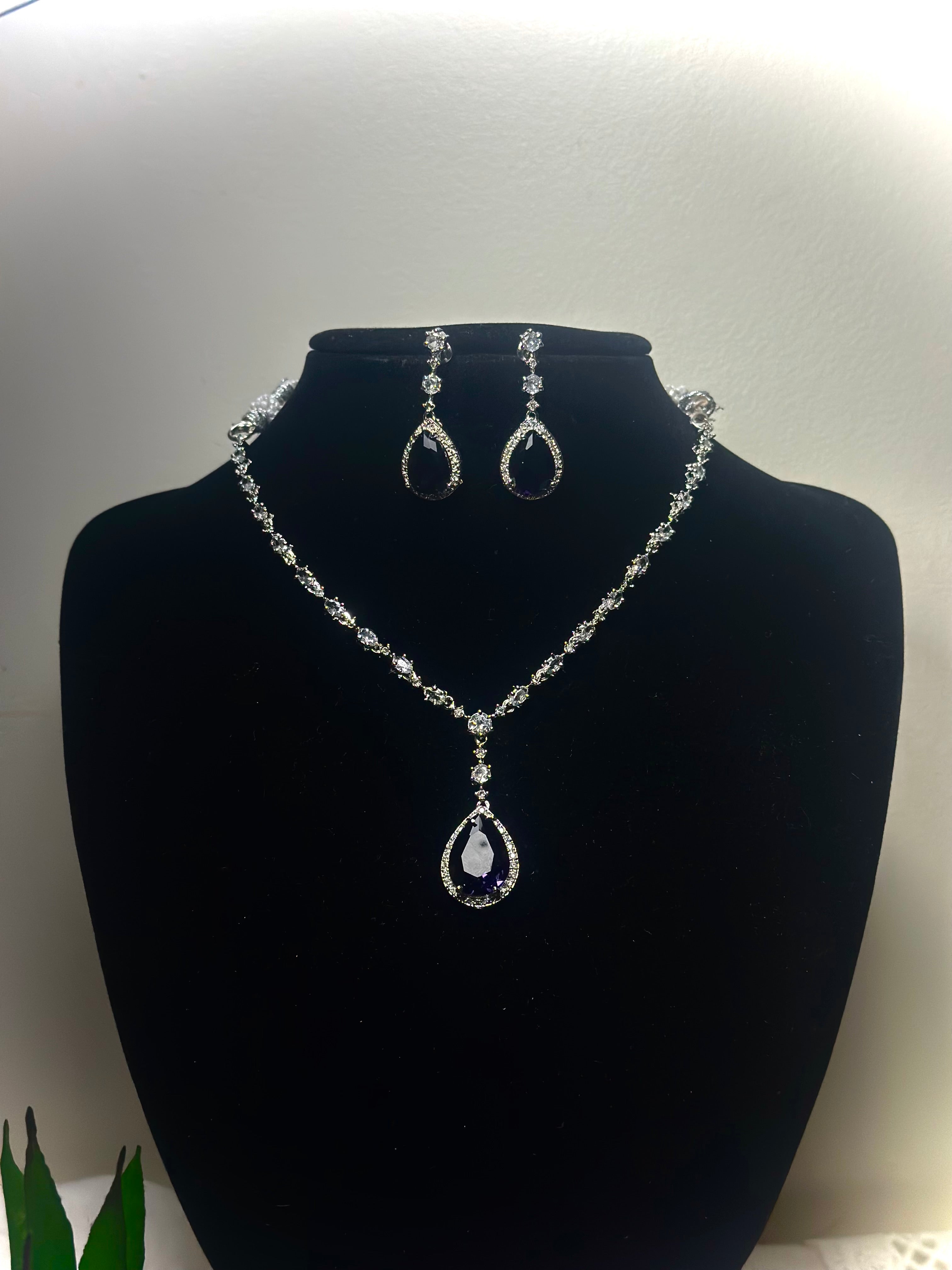 Midnight Violet Royale Pendant Necklace Set