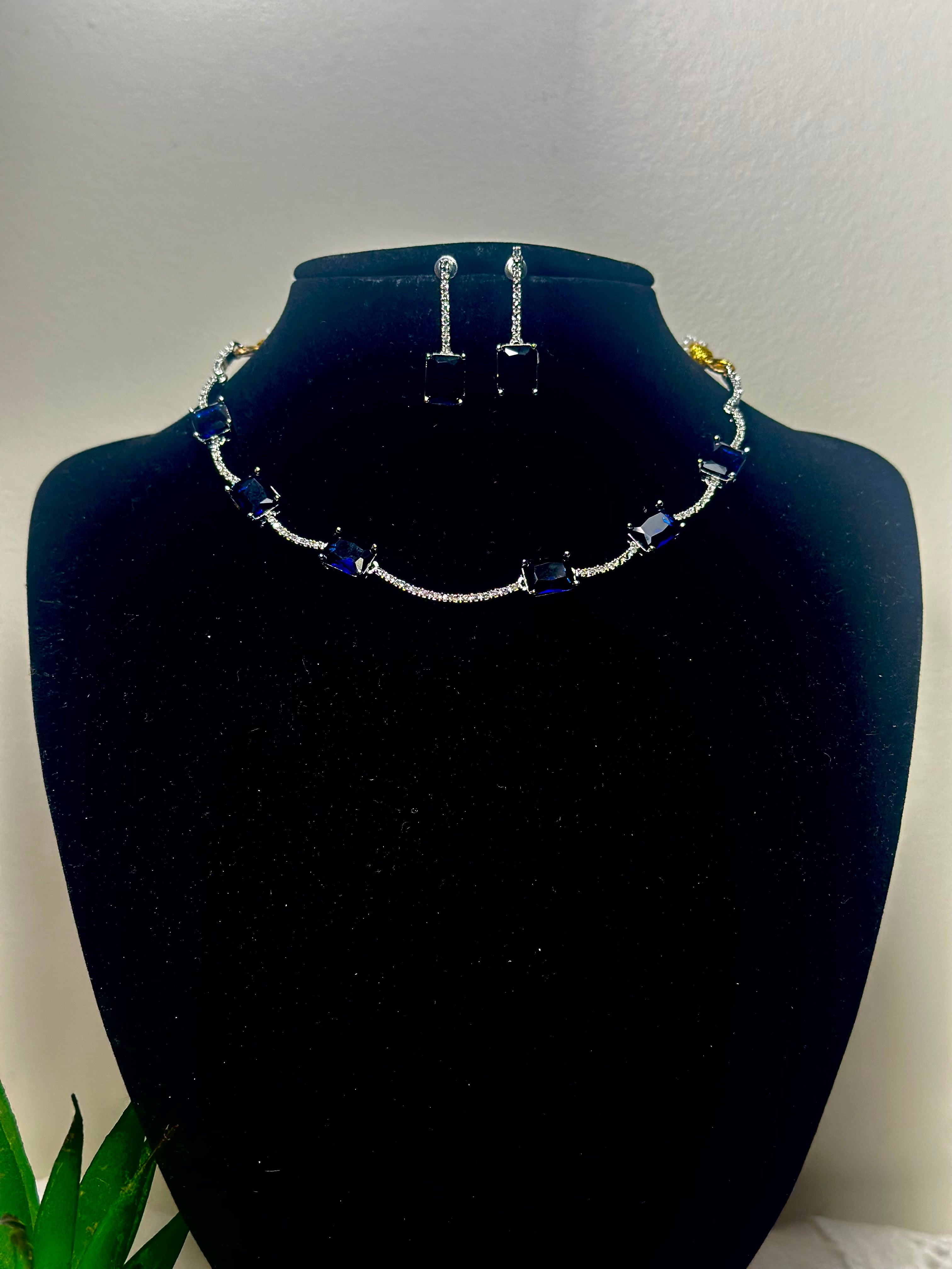 Midnight Sapphire Minimalist Cushion Cut Set