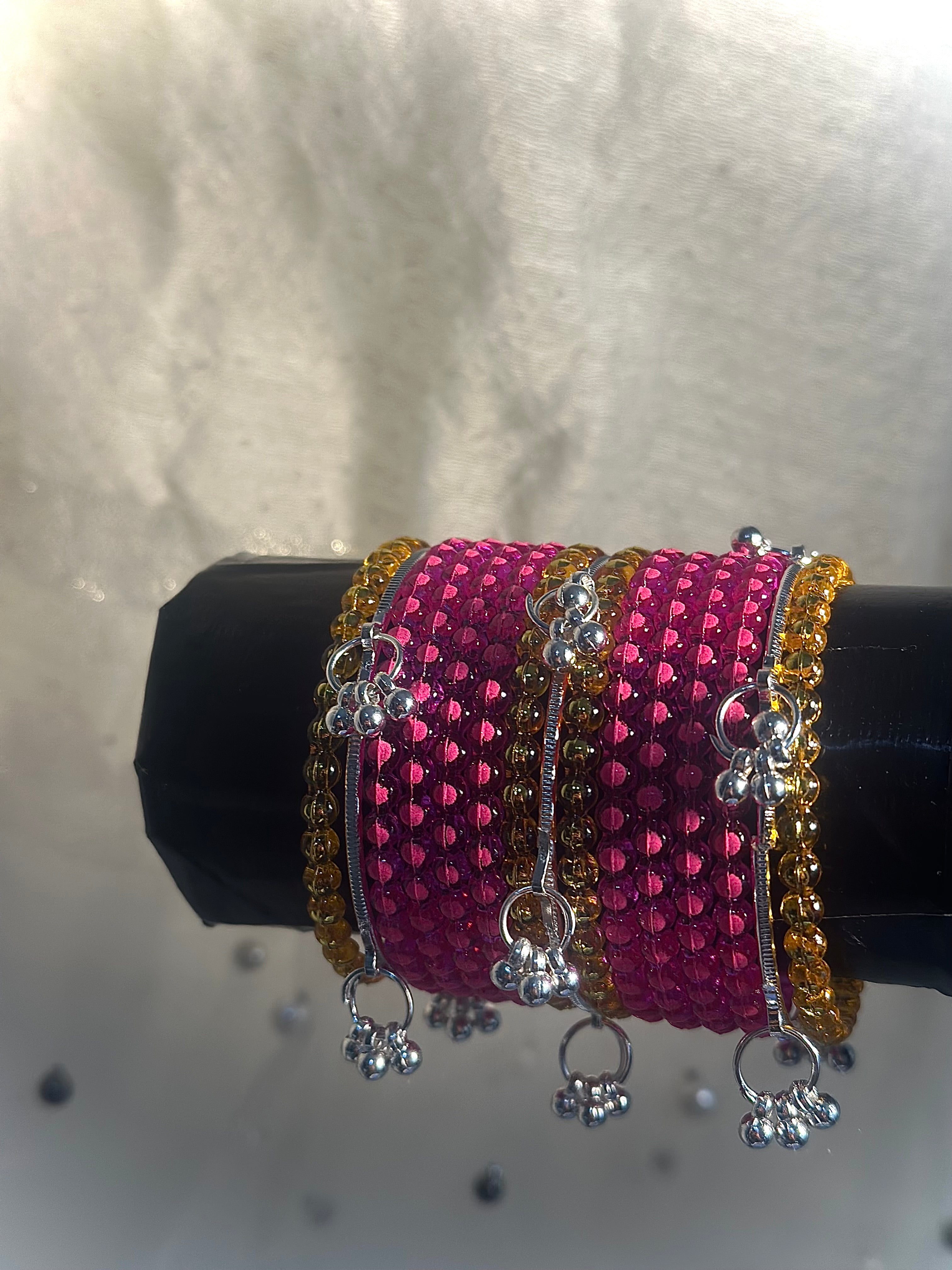 The Pink Chinar Petal Kids Kashmiri bangles