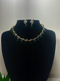Regal Emerald Silhouette Teardrop Necklace Set