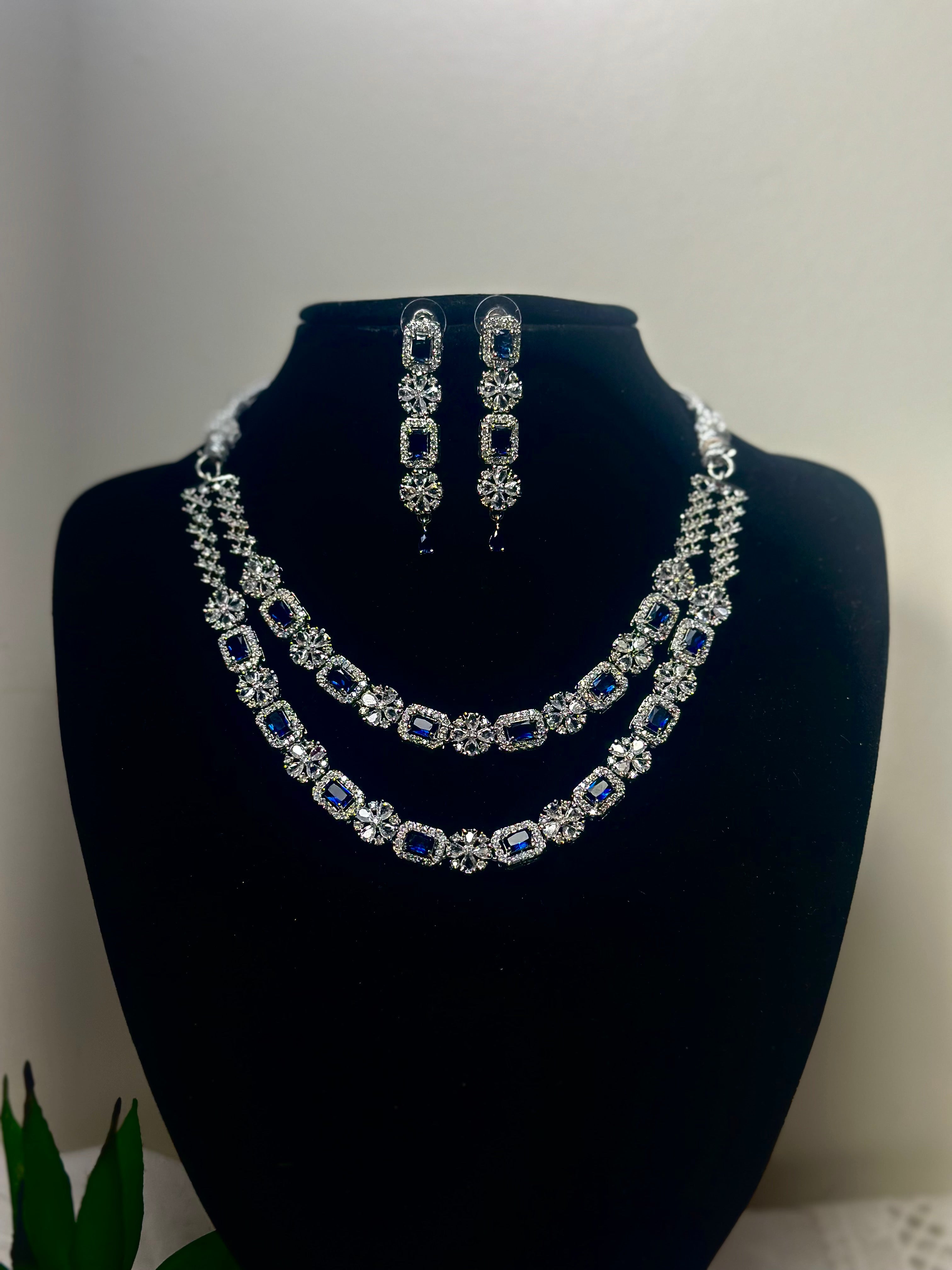 Royal Sapphire Twilight Layered Necklace Set
