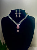 Blush Empress Geometric Crystal Necklace Set