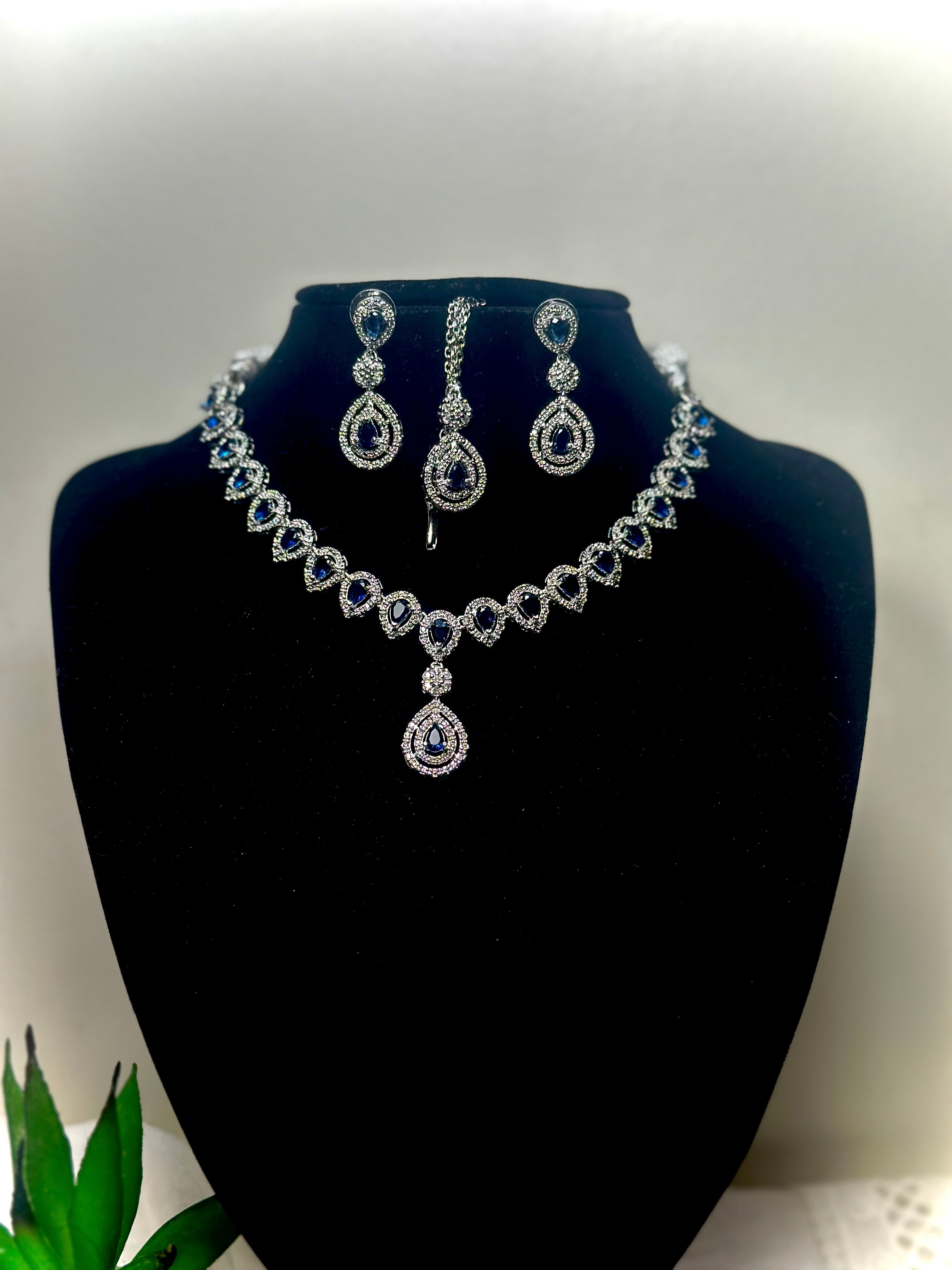 Kiara Emerald Royal Blue Statement Drop Set