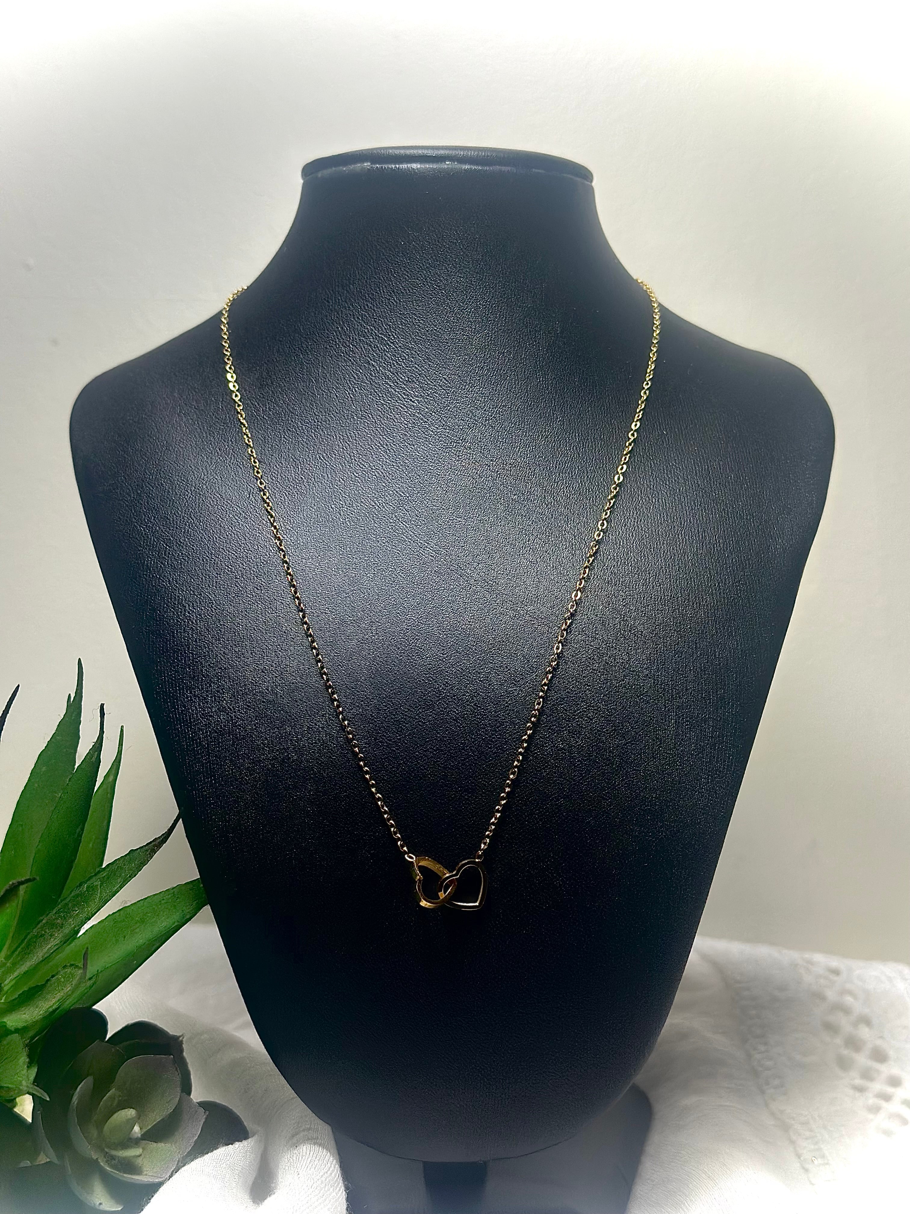 Elysian Interlocking Hearts Cable Necklace