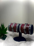 The Diya Dark Red and Silver Bridal Chura