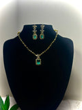 Mint Empress Geometric Pendant Necklace Set