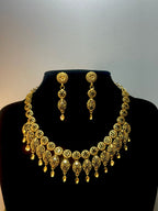 Royal Lattice Filigree Droplet Necklace Set