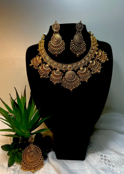 Shahi Kundan-Style Antique Jhumka Bridal Set