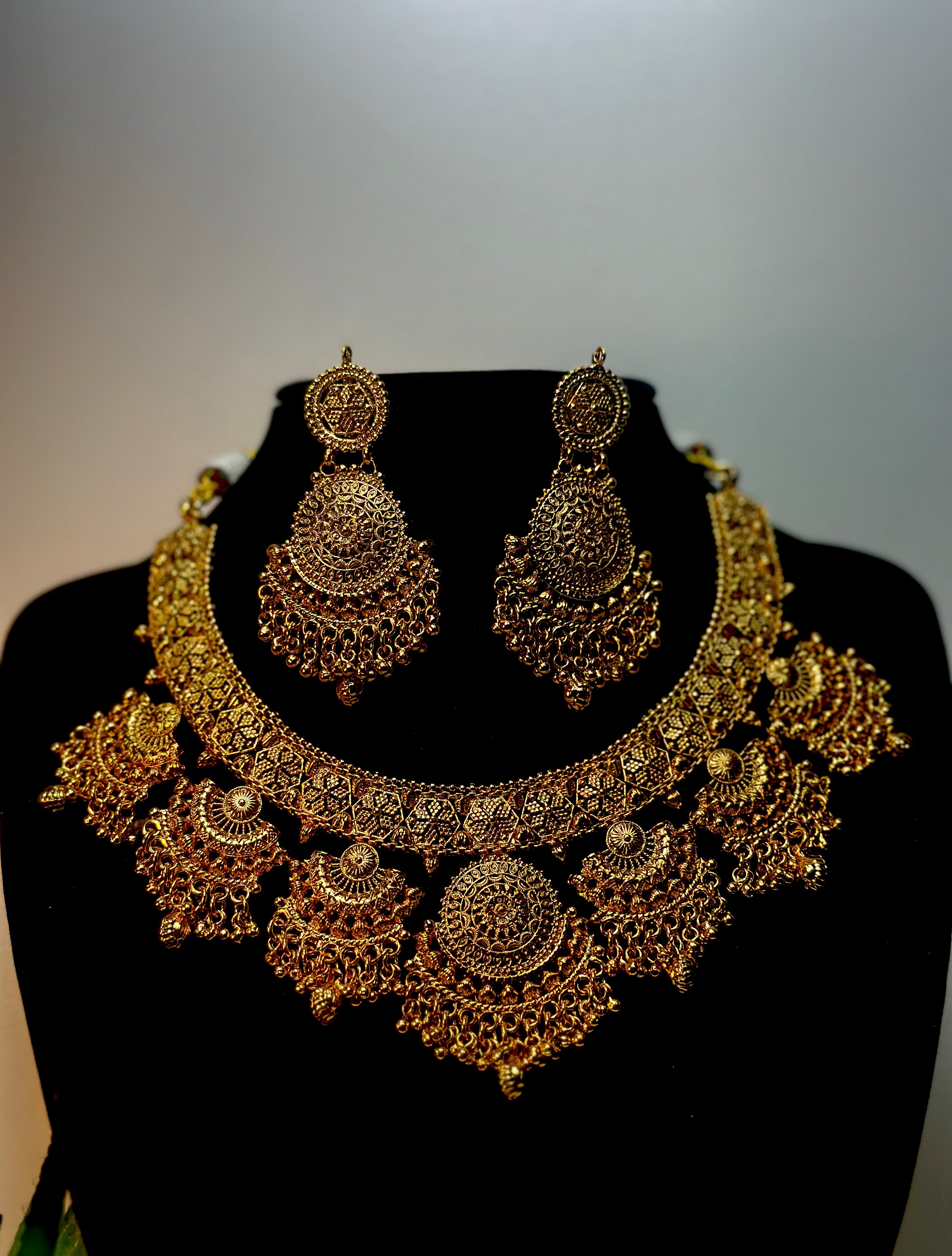 Shahi Kundan-Style Antique Jhumka Bridal Set
