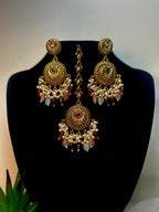 Navratna-Inspired Multi-Gem Antique Choker Set