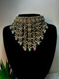 Zarina Antique Kundan Chandelier Choker Set
