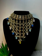 Noor Vintage Kundan Crescent Meenakari Set